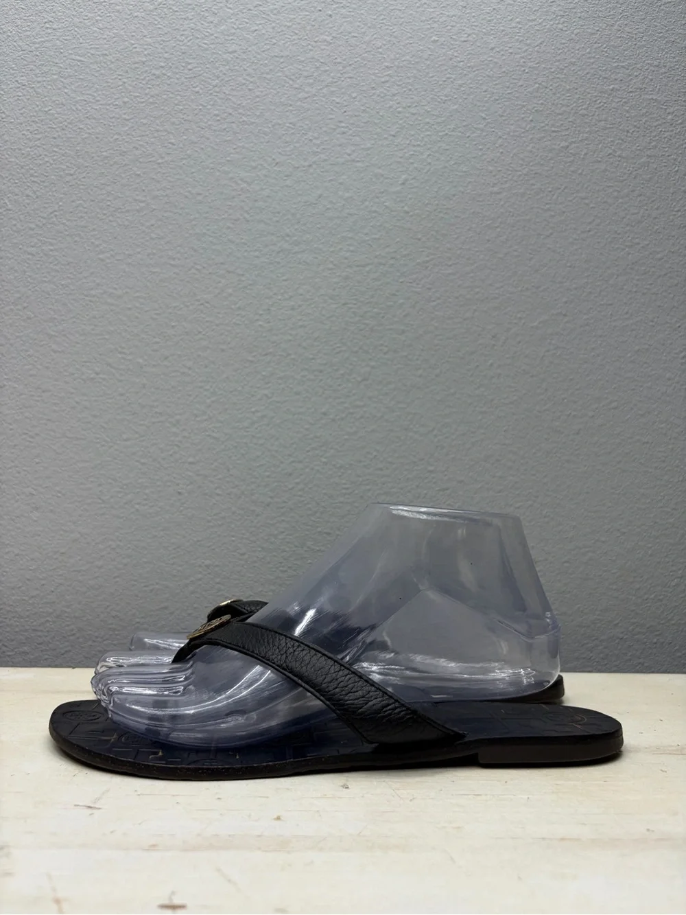 Tory Burch Black Leather Thora Sandals Size 8